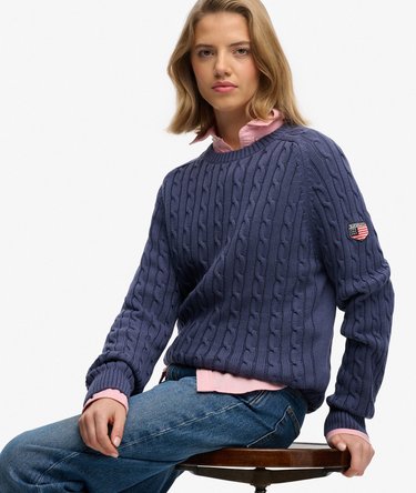 Slouchy Cable Knit Jumper Image 2