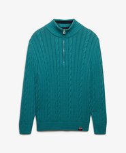 Slouchy Cable Half Zip Jumper