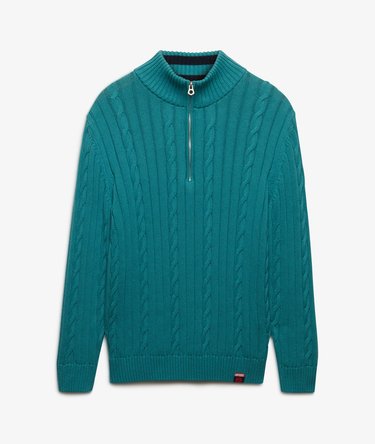 Slouchy Cable Half Zip Jumper Image 1