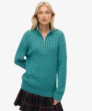 Slouchy Cable Half Zip Jumper