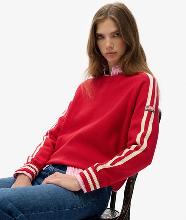 Pull en maille ray&eacute; coupe d&eacute;contract&eacute;e Image 1