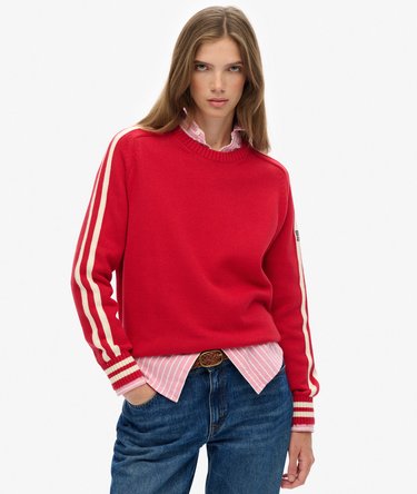 Pull en maille ray&eacute; coupe d&eacute;contract&eacute;e Image 2