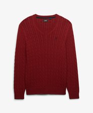 Oversized V Neck Cable Jumper