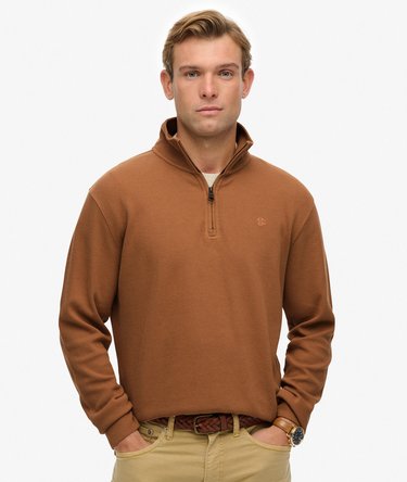 Maglione a coste con mezza zip Image 2