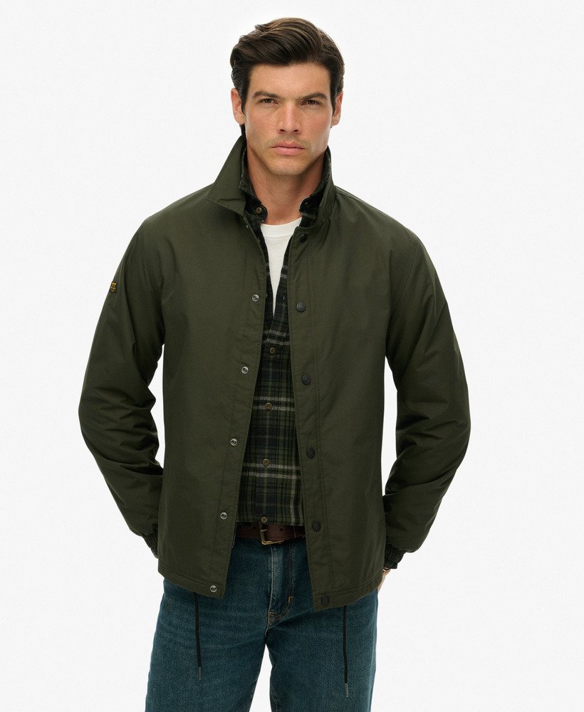 mens Nylon Coach Jacket in Surplus Goods Olive Green | Superdry US