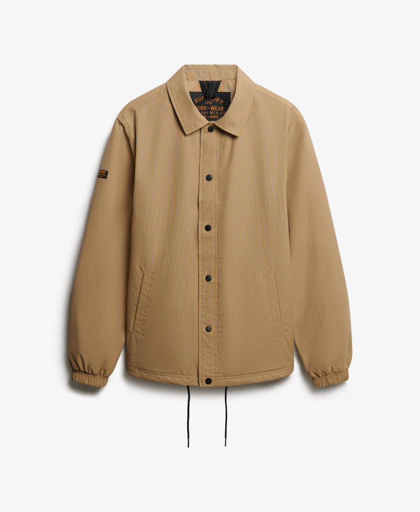 mens Nylon Coach Jacket in Classic Tan Brown | Superdry US