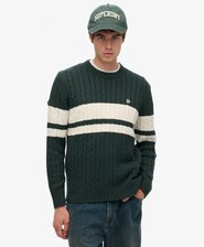 Pull &agrave; torsades ray&eacute; en coton