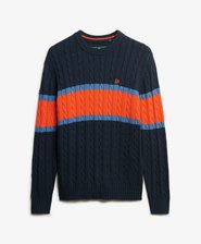Cotton Stripe Cable Jumper