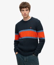 Pull &agrave; torsades ray&eacute; en coton