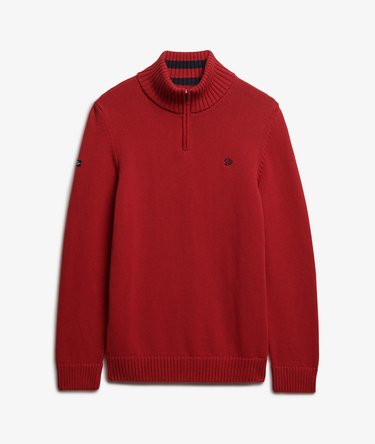 Cotton Half Zip Knit Jumper Image 1