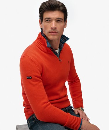 Cotton Half Zip Knit Jumper Image 2