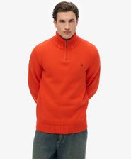 Pull en maille &agrave; demi-fermeture &eacute;clair en coton