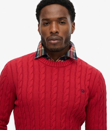 Cotton Cable Knit Crew Jumper Image 4