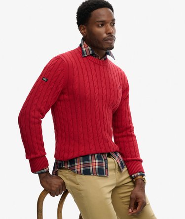 Cotton Cable Knit Crew Jumper Image 2