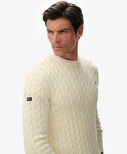 Cotton Cable Knit Crew Jumper