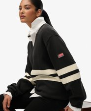 Jersey de Cuello en V a Rayas Corte Oversized