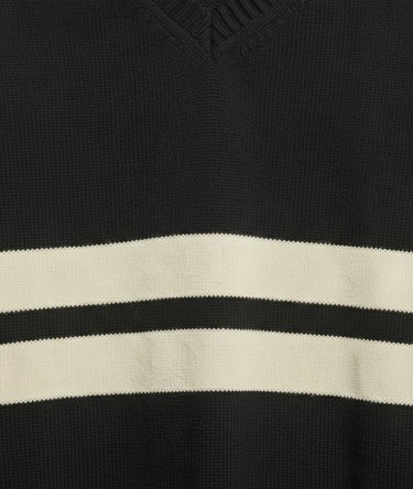 Oversized Striped V-Neck Jumper Image 3