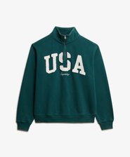 Sweatshirt Demi-Zip Athletic Essentials Appliqu&eacute;