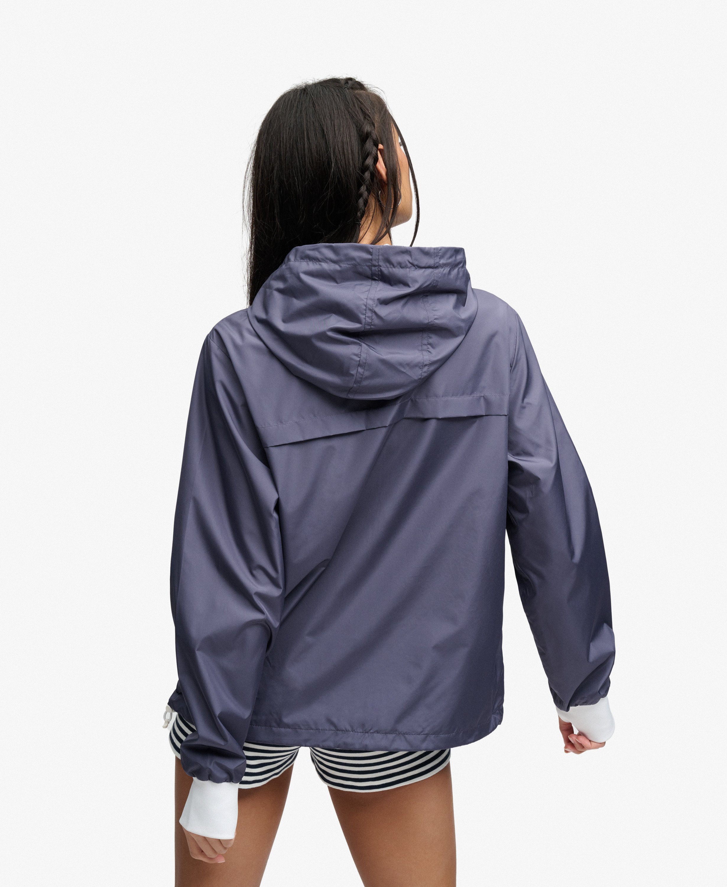 womens Bench Hooded Shell Zip Jacket in CRT Navy/ White | Superdry UK