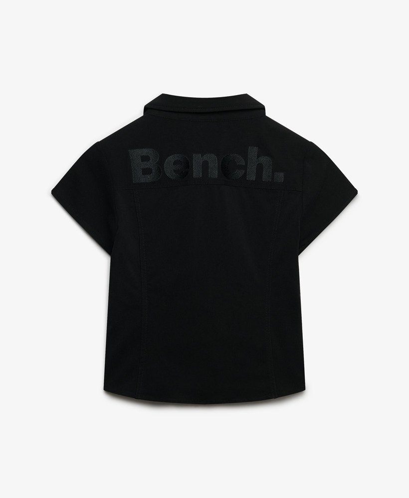 womens Bench Fitted Stretch Short Sleeve Shirt in Black/ Black ...
