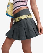Bench Logo Pleated Twill Mini Skirt