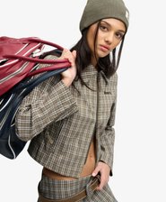 Bench Double Zip Collared Check Jacket