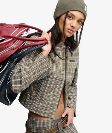 Bench Double Zip Collared Check Jacket Image 2