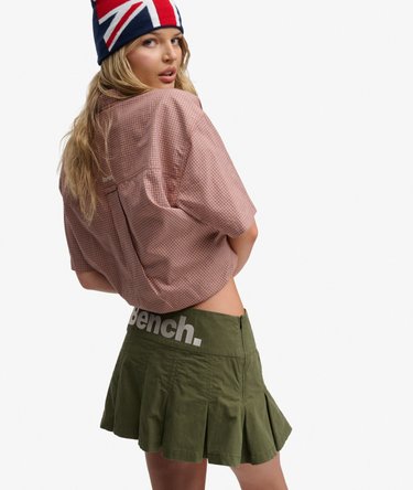 Bench Logo Pleated Peached Mini Skirt Image 4