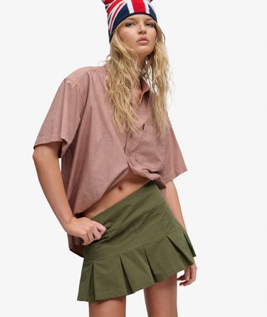 Bench Logo Pleated Peached Mini Skirt Image 1