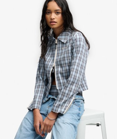 Bench Double Zip Collared Check Jacket Image 4