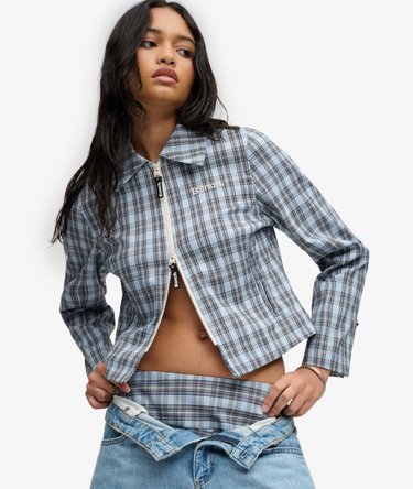 Bench Double Zip Collared Check Jacket Image 2