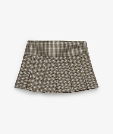 Bench Logo Pleated Check Mini Skirt Image 5