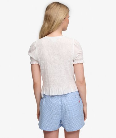 Short Sleeve Smocked Top Image 5