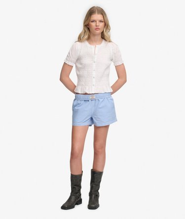 Short Sleeve Smocked Top Image 3