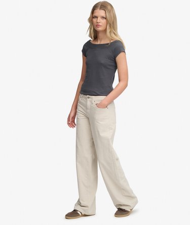 Mid Rise Baggy Corduroy Trousers Image 5