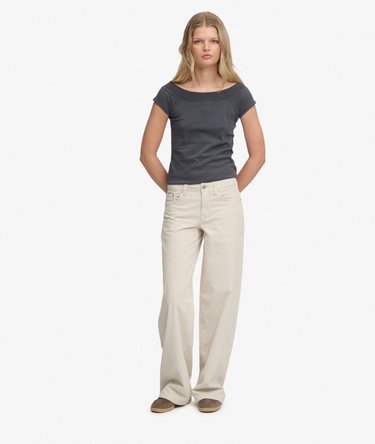Mid Rise Baggy Corduroy Trousers Image 1