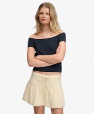 Broderie Trim Mini Skirt