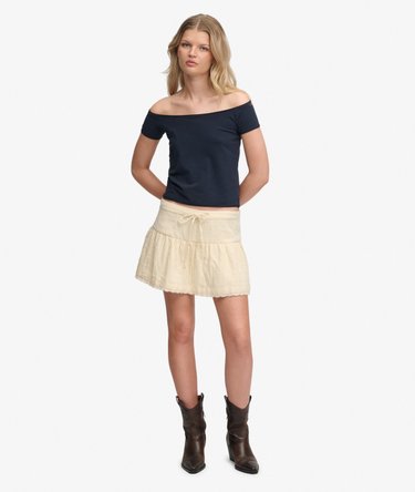 Broderie Trim Mini Skirt Image 2