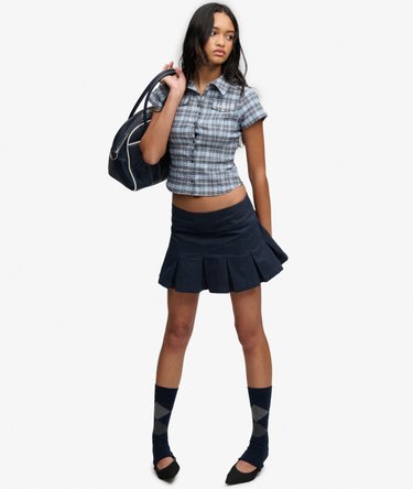 Bench Logo Pleated Peached Mini Skirt Image 3