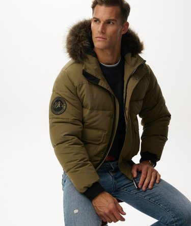 Everest Hooded Puffer Bomber Jacket Image 2
