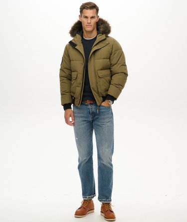 Everest Hooded Puffer Bomber Jacket Image 3