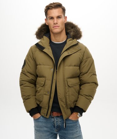 Everest Hooded Puffer Bomber Jacket Image 1
