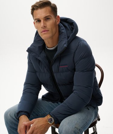Hooded Microfibre Sport Puffer Jacket Image 2