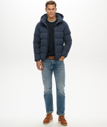 Hooded Microfibre Sport Puffer Jacket Image 3