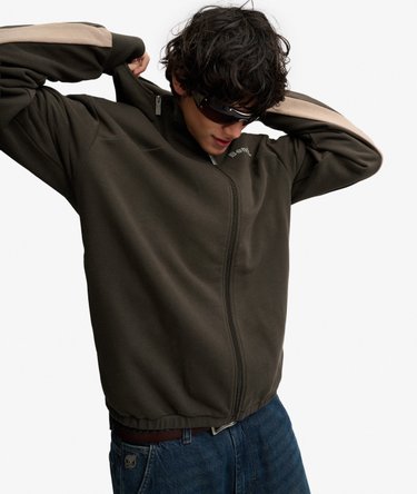 Bench Double Zip Hooded Stripe Sweatshirt Image 4