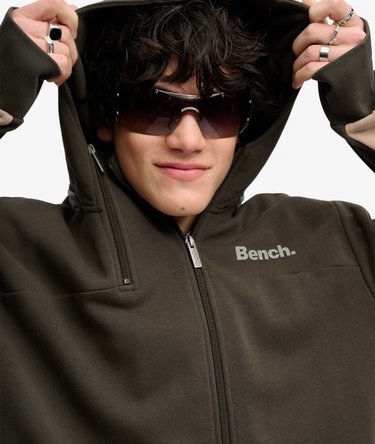 Bench Double Zip Hooded Stripe Sweatshirt Image 2