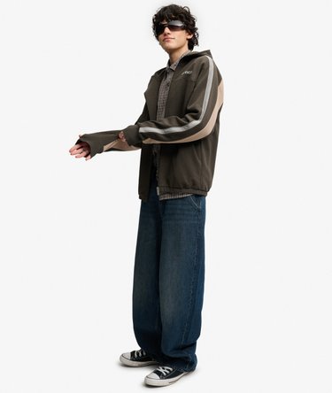 Bench Double Zip Hooded Stripe Sweatshirt Image 3