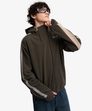 Bench Double Zip Hooded Stripe Sweatshirt