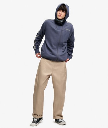 Bench Double Zip Hooded Stripe Sweatshirt Image 3