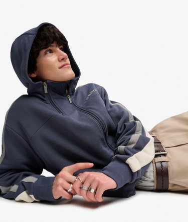 Bench Double Zip Hooded Stripe Sweatshirt Image 2